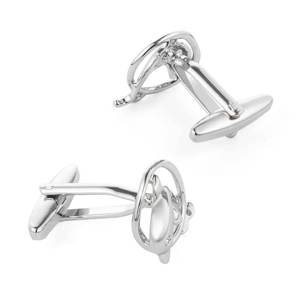 Wholesale Men's Trendy Novelty Copper Metal Silver Plated Dolphin Animal Cufflinks CL0042