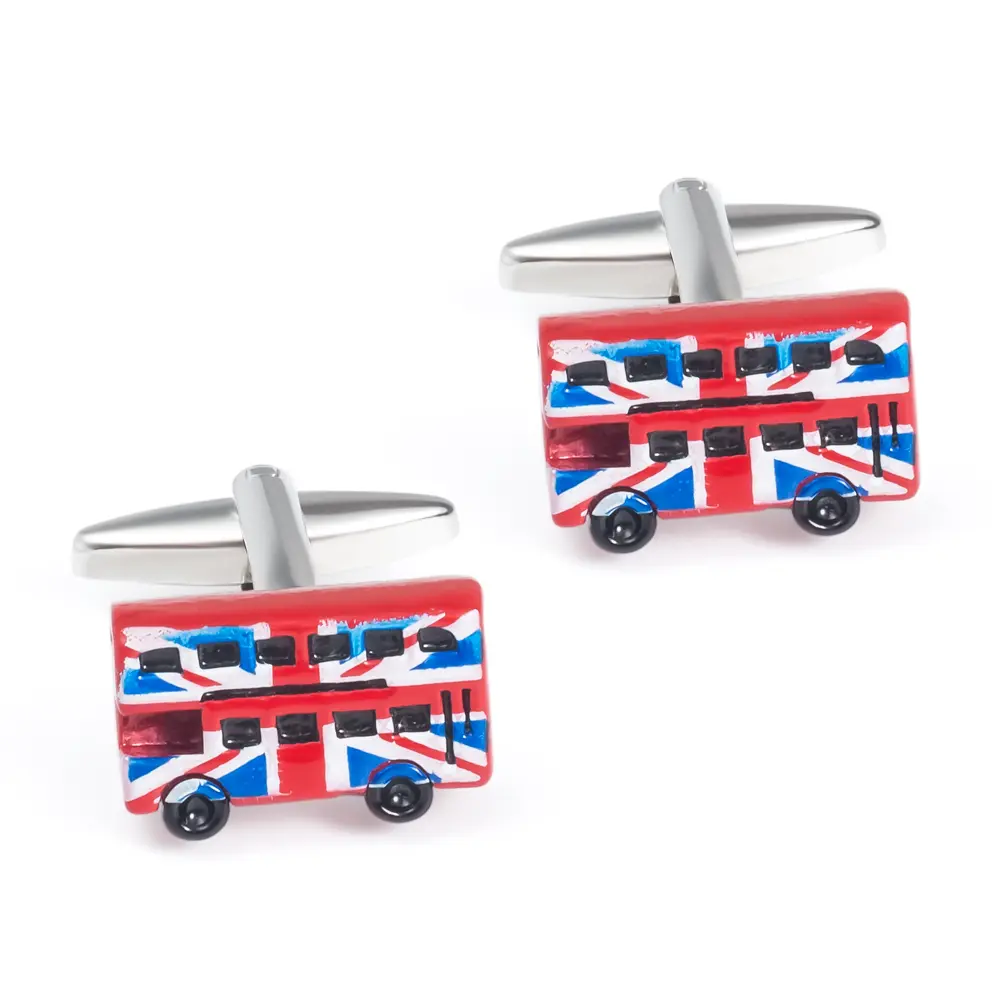 ODM Personalized England London Bus Cufflinks OEM Design Factory Cufflink Wholesale Men Shirts Accessories CC0262 Manufacturers, Companies