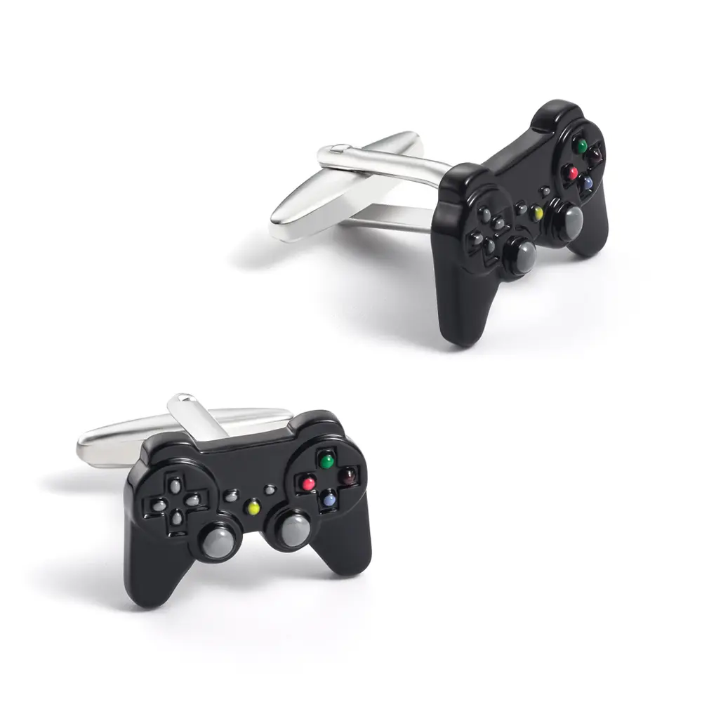 OEM Funny Design Copper Game Cuff links Black Gamepad Gift Men Cufflinks Factory Supply CC0316 Supplier, Exporters