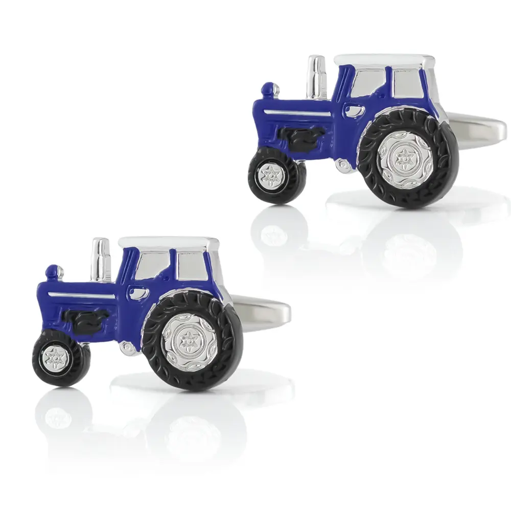 OEM Factory Wholesale Men Novelty Enamel Blue Tractor Cufflinks for Suit Shirt CC0097-Blue Suppliers, Exporters