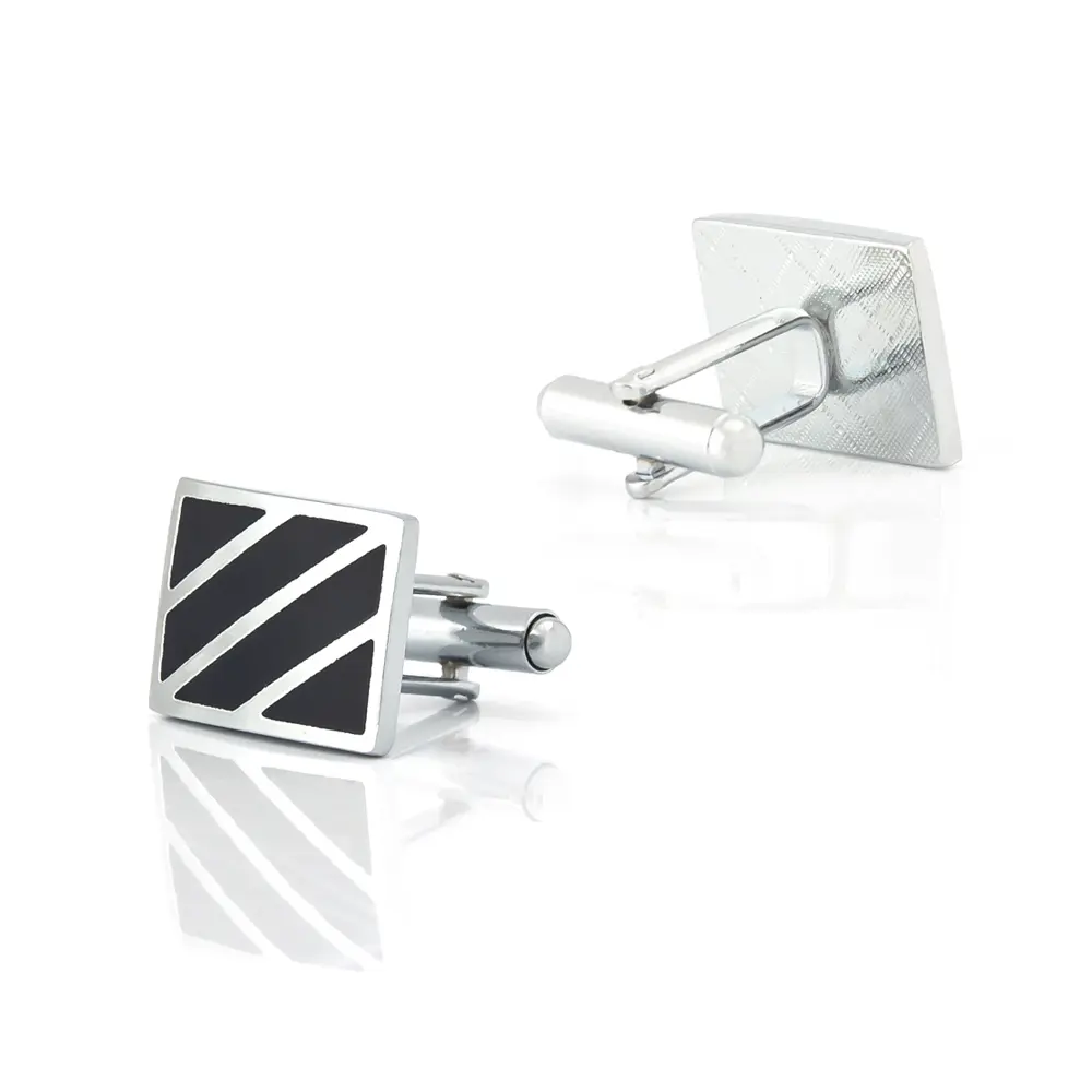 ODM High Quality New Enamel Twill Silver Color Metal Cuff Buttons Wedding Cufflinks CC-Q256 Factory, Factories