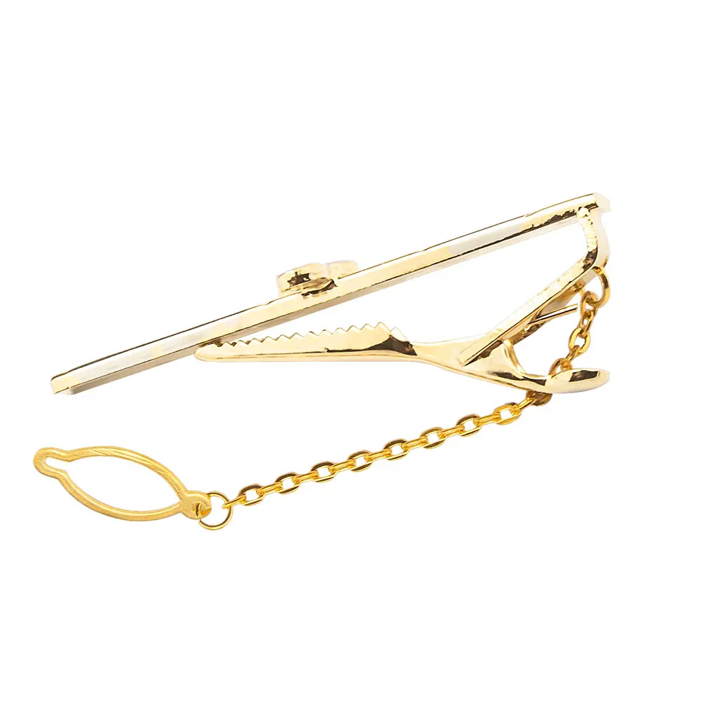 OEM China Factory Mens Accessories Classic Design Business Gold Musical Tie Clip With Chain TL0024 Manufacturers, Suppliers