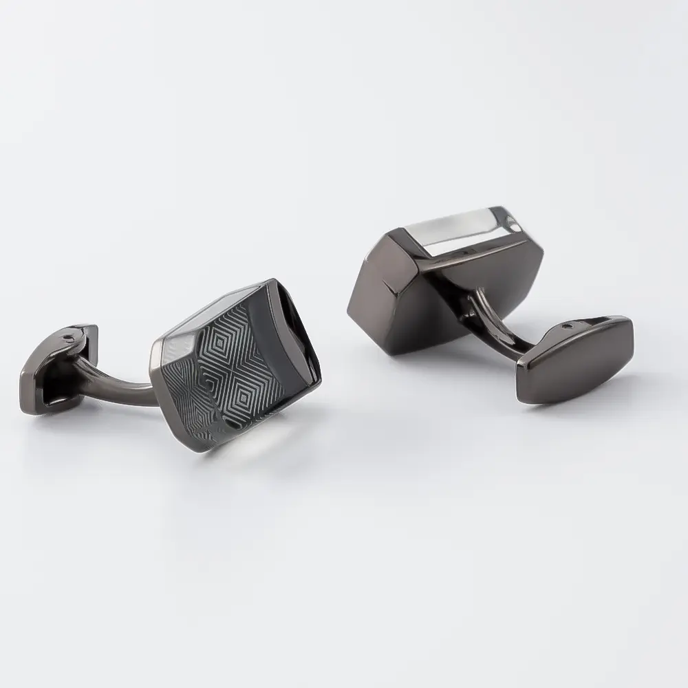 ODM Vintage Geometric Audio Shape Fashion Black Alloy Cufflinks Low Price Factory, Companies