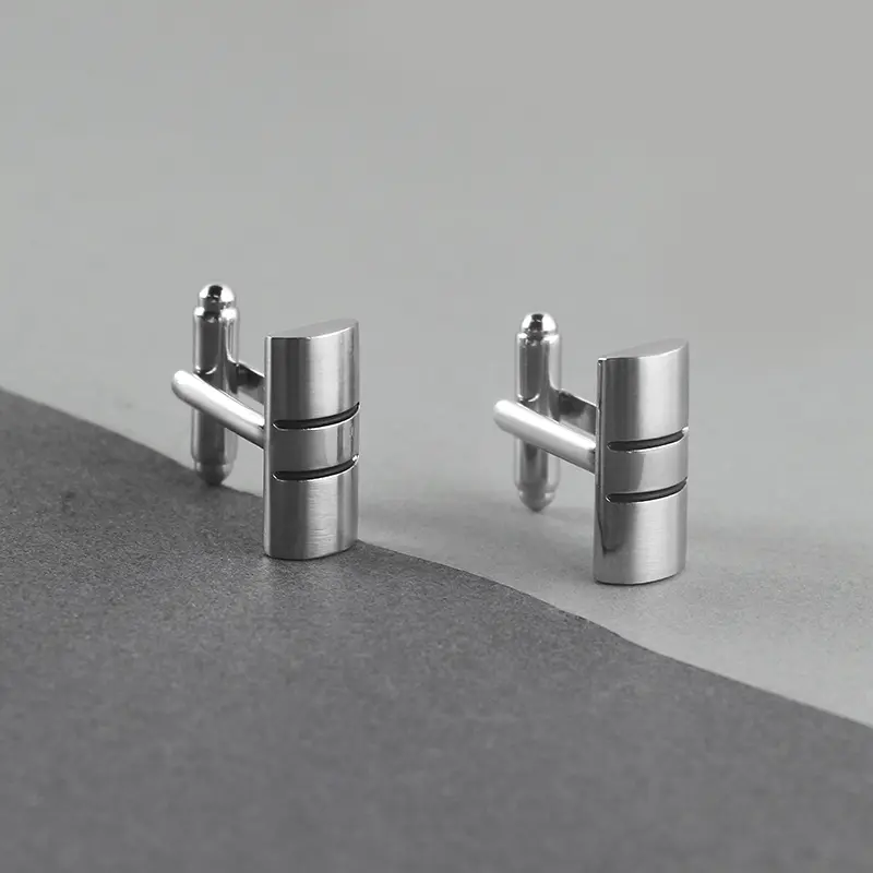 OEM Fashion Accessories Low Price Rectangular Hihj Polished Silver Metal Square Cufflinks CC0331 Supplier, Company