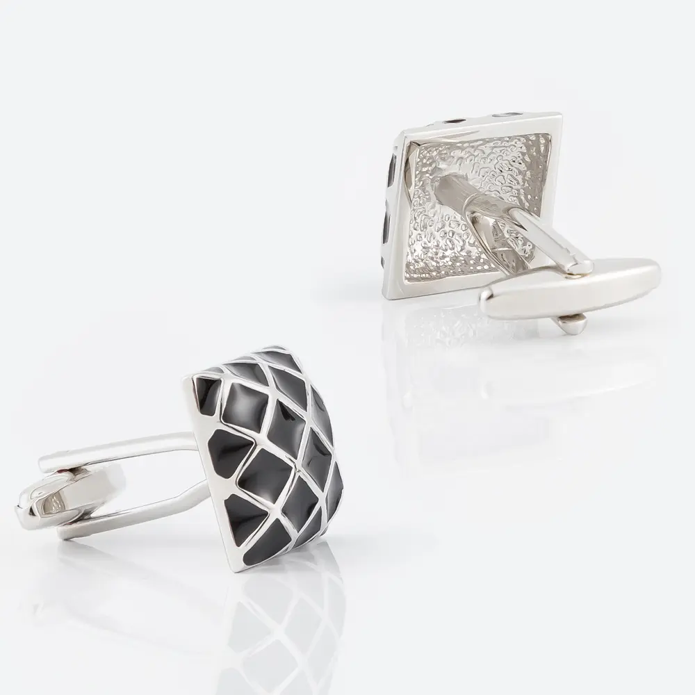 Wholesale JINIJIE Ready To Ship Fashion Grid Black Square Metal Copper Mens Cufflinks Suit Accessories CC8968 Exporter, Company