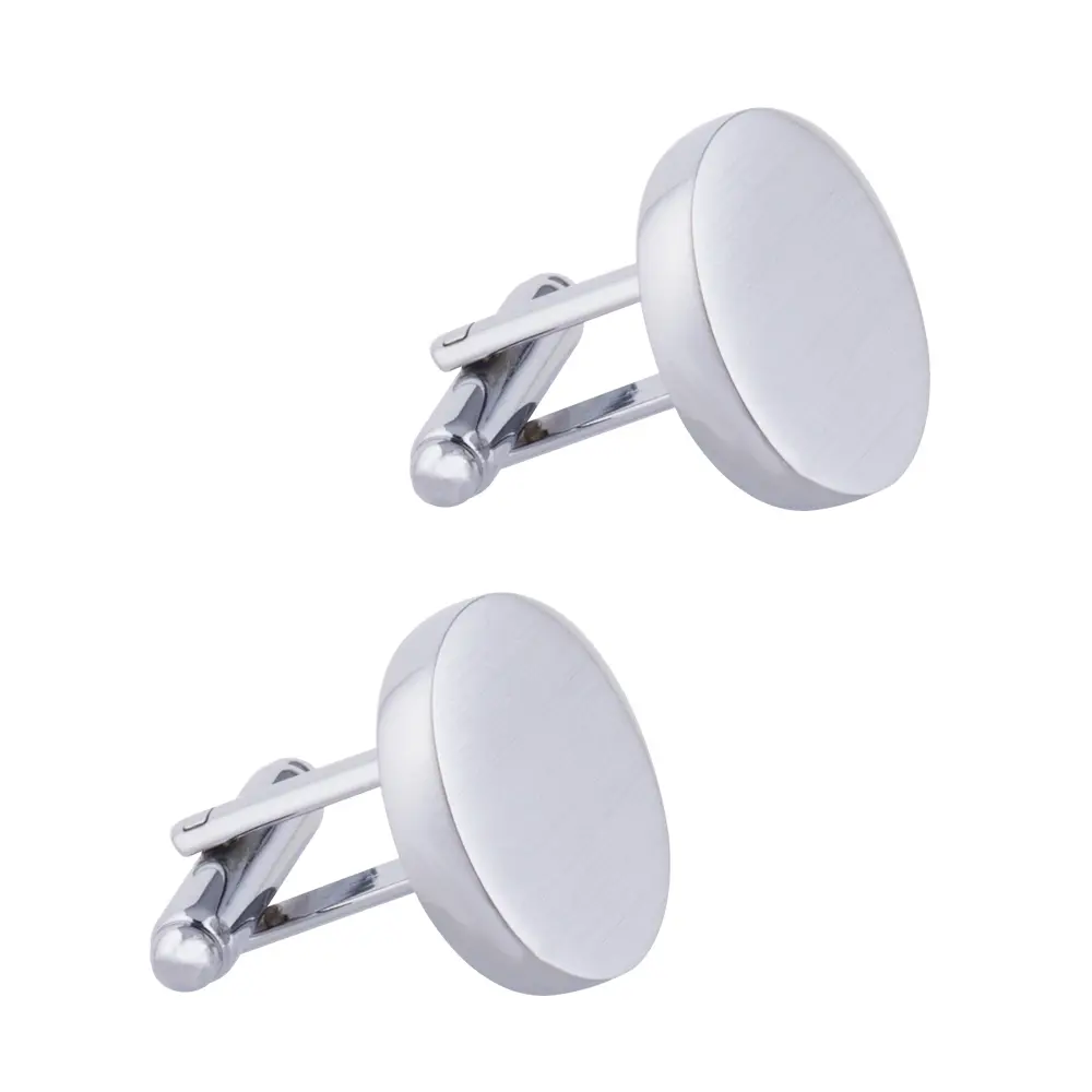 Wholesale Cheap Price Factory Supply Silver Metal Plain Round Cufflinks Men Shirt Accessories Gifts CL-C132 Manufacturers, Supplier