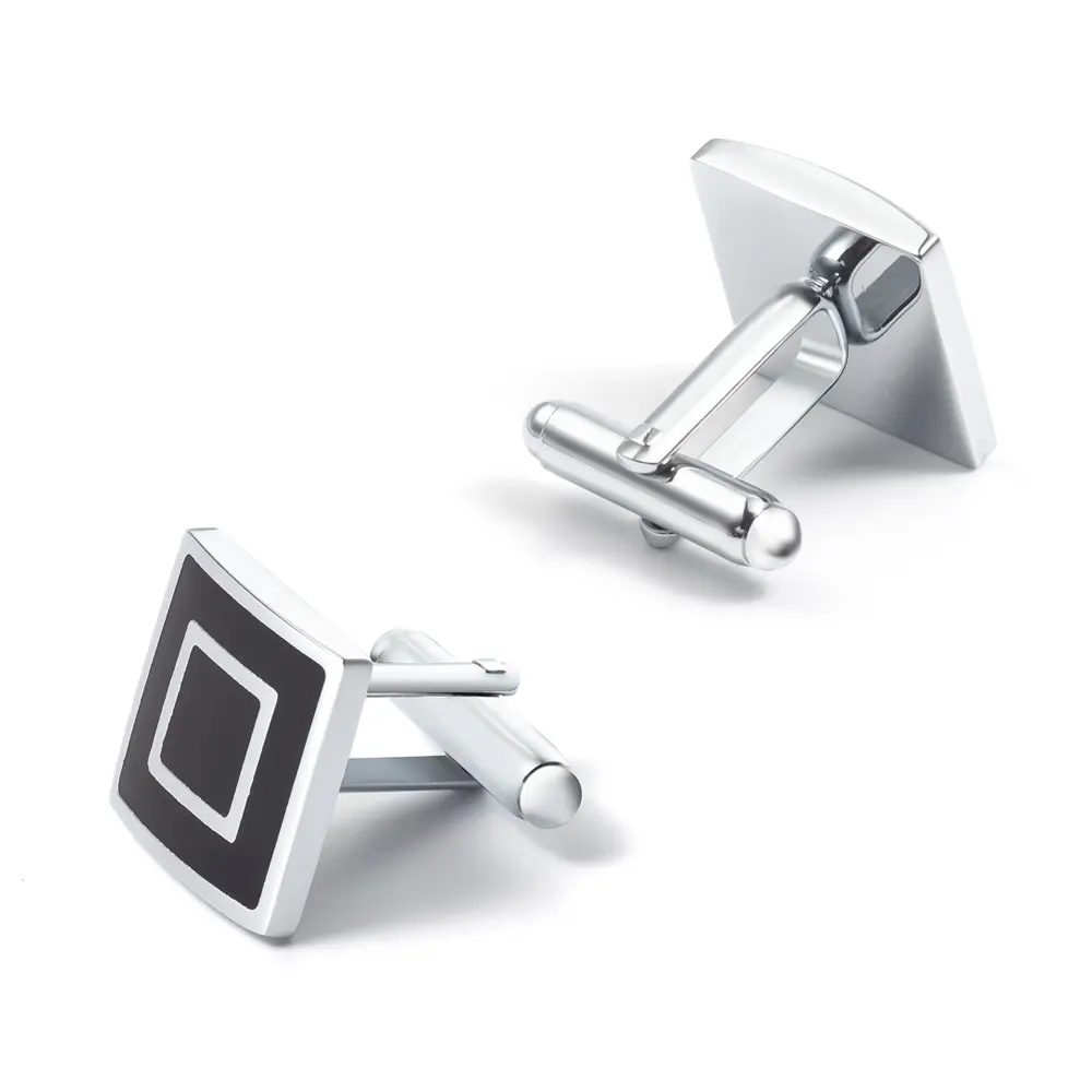 Wholesale Low Price Square Silver Enamel Metal Cufflinks Men Shirt Button Accessories CC-Q105