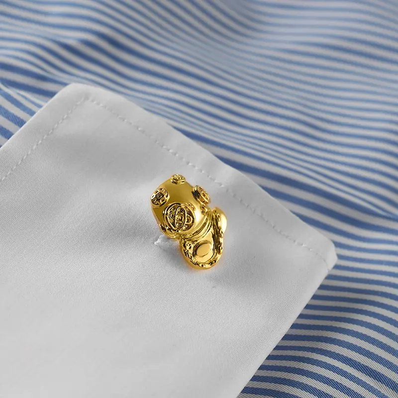 OEM Men's Golden Metal Cufflinks Personalized Shirt Cuff Links Unique Business Wedding Gifts CL0283 Manufacturer, Company