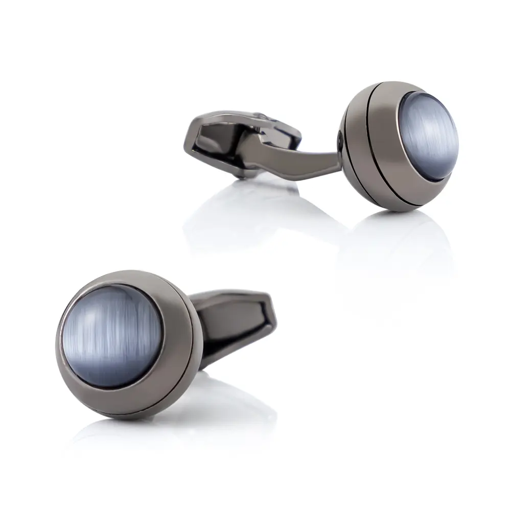 Wholesale Black Cora Crystal Stone Cufflinks Elegance Designer Men Cuff Links Rose Suppliers, Exporter