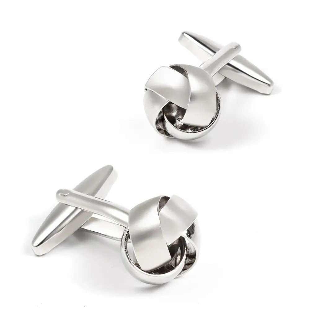ODM Hot Sale Quality Cuff Link Men'S Accessories Fashion Silver Knot Button Cufflinks Supplier, Company