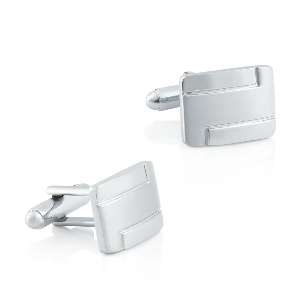 Custom Factory Wholesale Silver Plated Curved Metal Square Metal Copper Cufflinks Low Price CL-C032 Manufacturers, Exporters