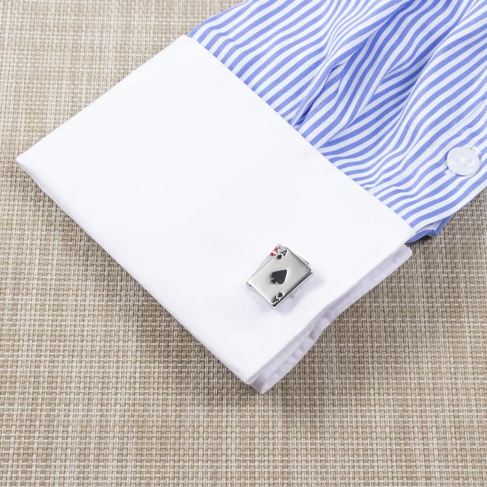 Wholesale New Style Playing Poker Card Cufflinks Custom Brass Engraved Shirt Cufflinks Men CC0207