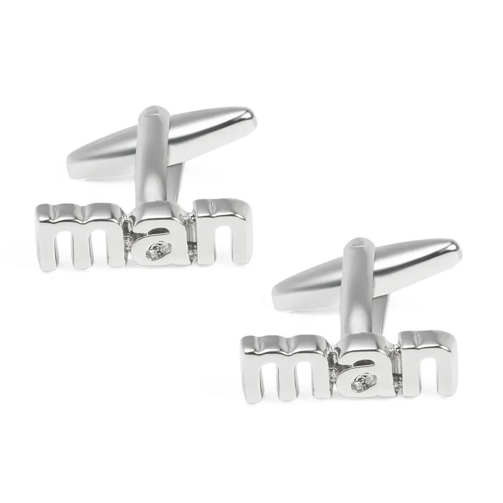 ODM Factory Premium Fancy Groom Best Man Silver Letters Engraved Wedding Brass Cufflinks CL0004 Suppliers, Companies