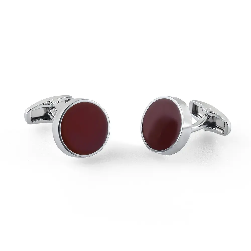 Wholesale JINJIE factory Solid Dark Red Maroon Cufflinks For Men Shirt Low Price CCW0092-R Manufacturer, Suppliers