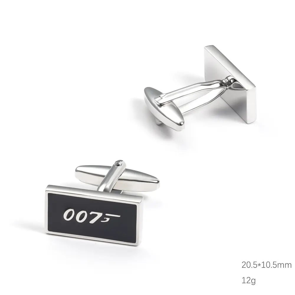 Custom Factory Direct Men Accessories 007 Enamelled Black Color Cufflinks CC0280 Exporters, Company