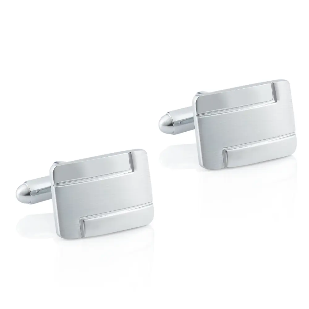 Custom Factory Wholesale Silver Plated Curved Metal Square Metal Copper Cufflinks Low Price CL-C032 Manufacturers, Exporters