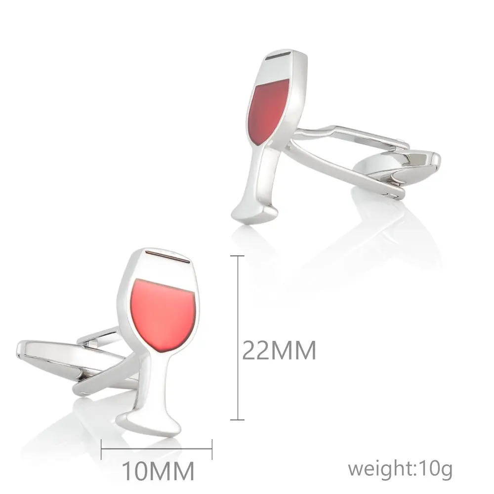 ODM Popular Selling Red Wine Bottle Glass Shape Cufflinks French Style Shirt Buttons CC0329-AB Manufacturers, Company