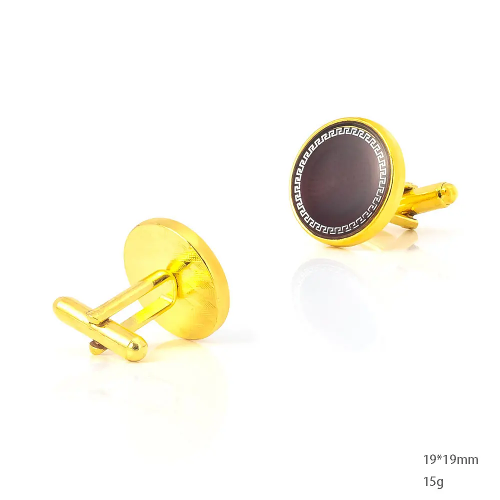 ODM Personalized High Quality Golden Color Pattern Accessories Cufflinks Factories, Exporter