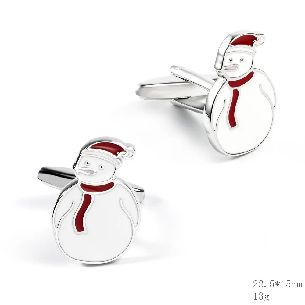 ODM Factory High Quality Merry Christmas Enamel Snowman Cufflinks for Men Gifts CC0191 Factory, Company