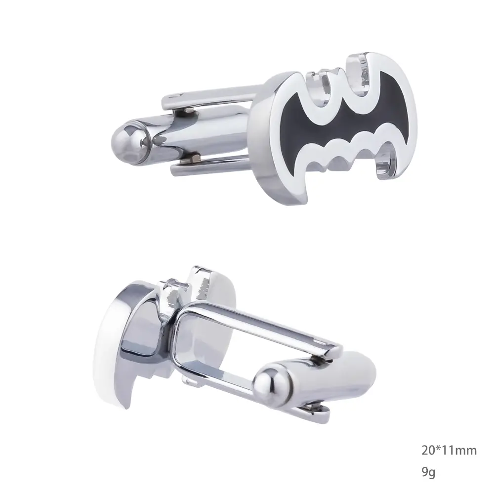 Wholesale Elegant Cheap Brass Material Square Shaped Black Enamel  Men Cufflinks CC0252