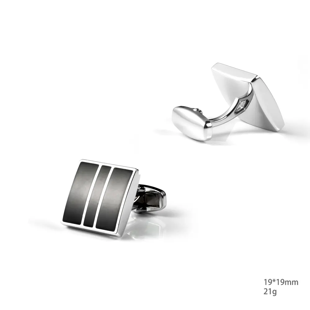 OEM Simple Design Soft Enamel Black Square Alloy Cufflink for Men Shirt Wholesale Low Price CCW0085 Factory, Company