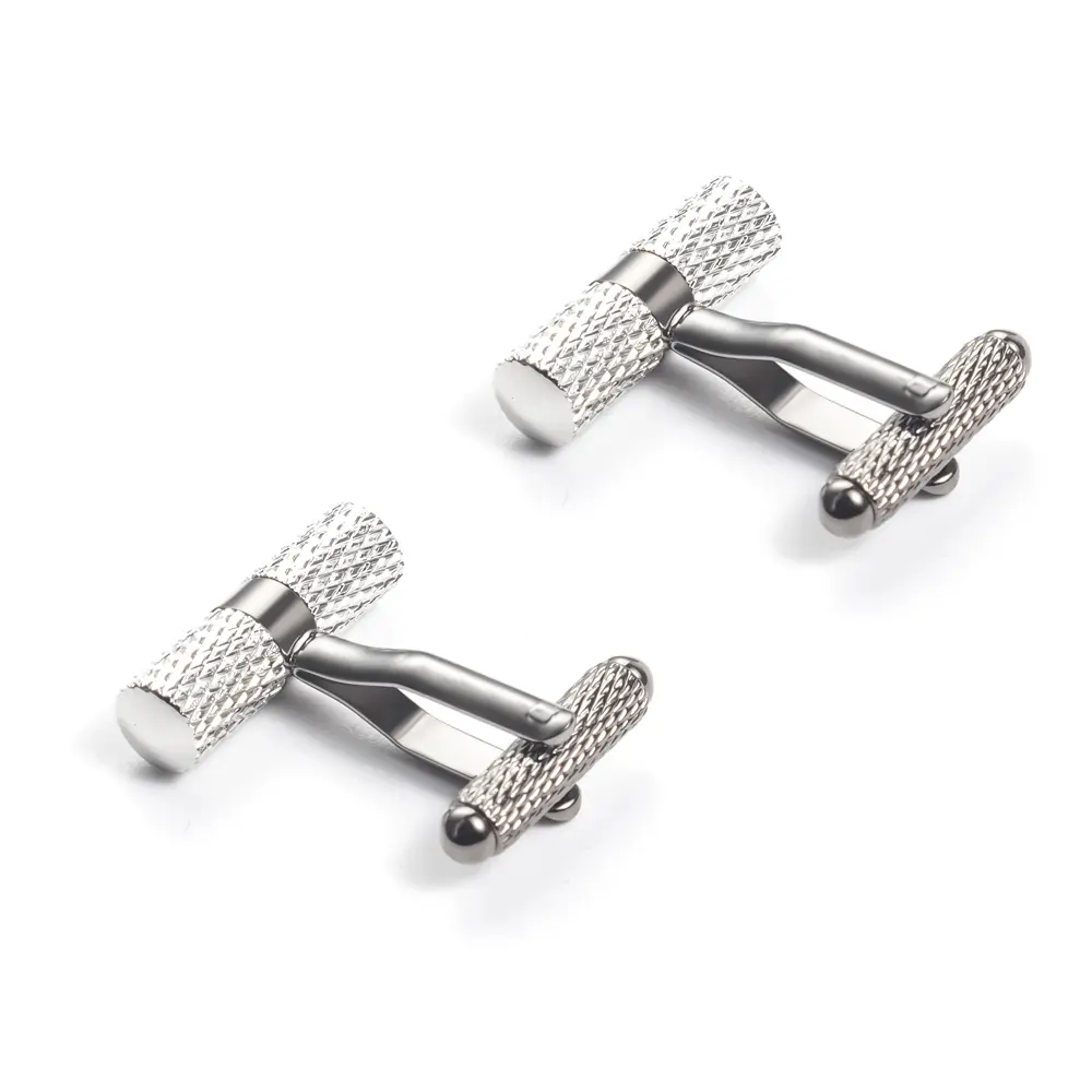 OEM French Silver Plated Cylinder Designer Metal Black Copper Cufflinks Men Accessories Supplier CL0075 Exporters, Company
