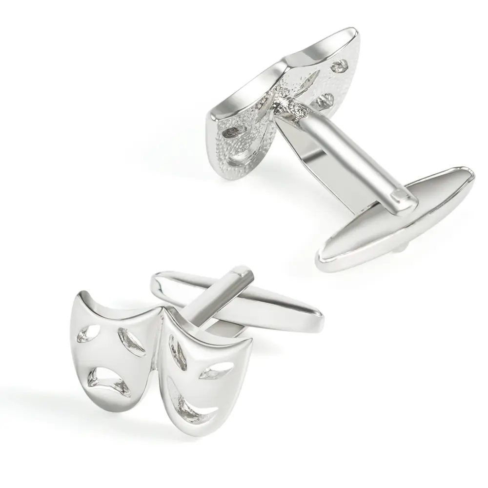 Wholesale Factory Highly Polished Tragedy Cufflinks Metal Drama Mask Cuff Links CL0041 Supplier, Factories