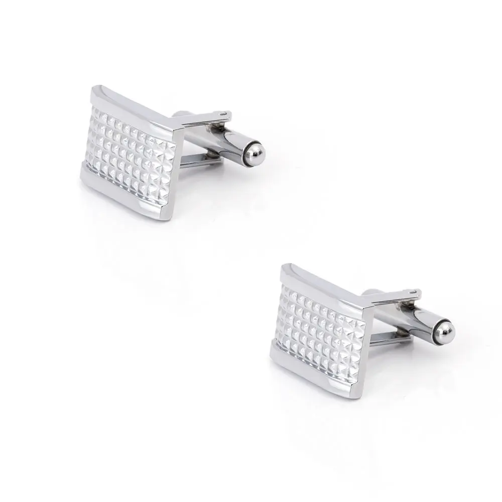 Wholesale Cheap Men's Business Carved Striped Cufflinks Personalized Square Pattern Buttons Cufflinks CL-C095A