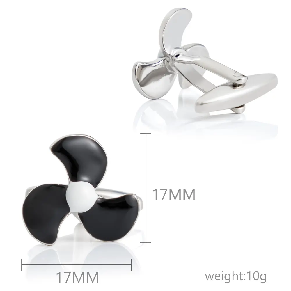 Wholesale Fashion French Shirt Cufflinks Copper Black Enamel Fan Leaf Cufflinks Wholesale CC8463 Exporter, Company