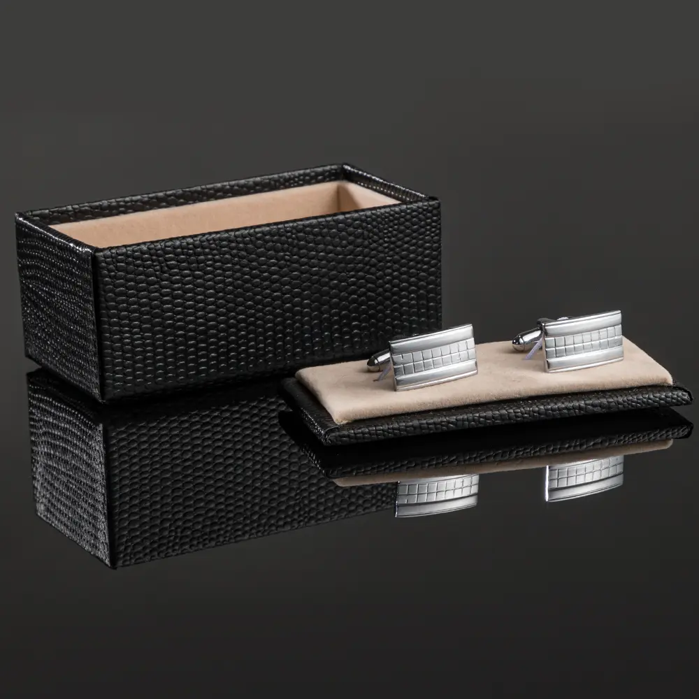 OEM JINJIE Vintage Silver French Square Button Shirts Business Metal Men CuffLinks Jewelry Gifts CL-C040 Factories, Exporters