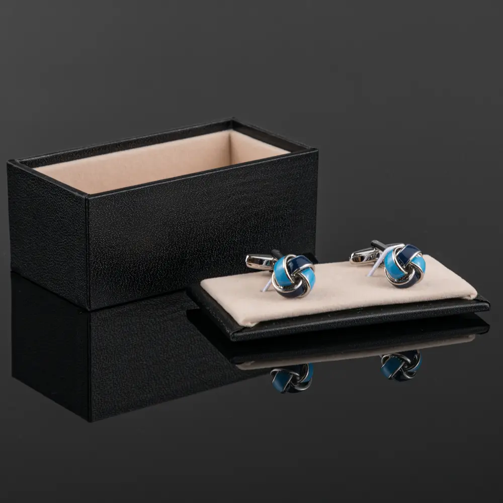 Custom High Quality French Designer Fancy Mens Blue Twist Knot Metal Cufflinks For Suit Accessories CC8481 Manufacturers, Suppliers