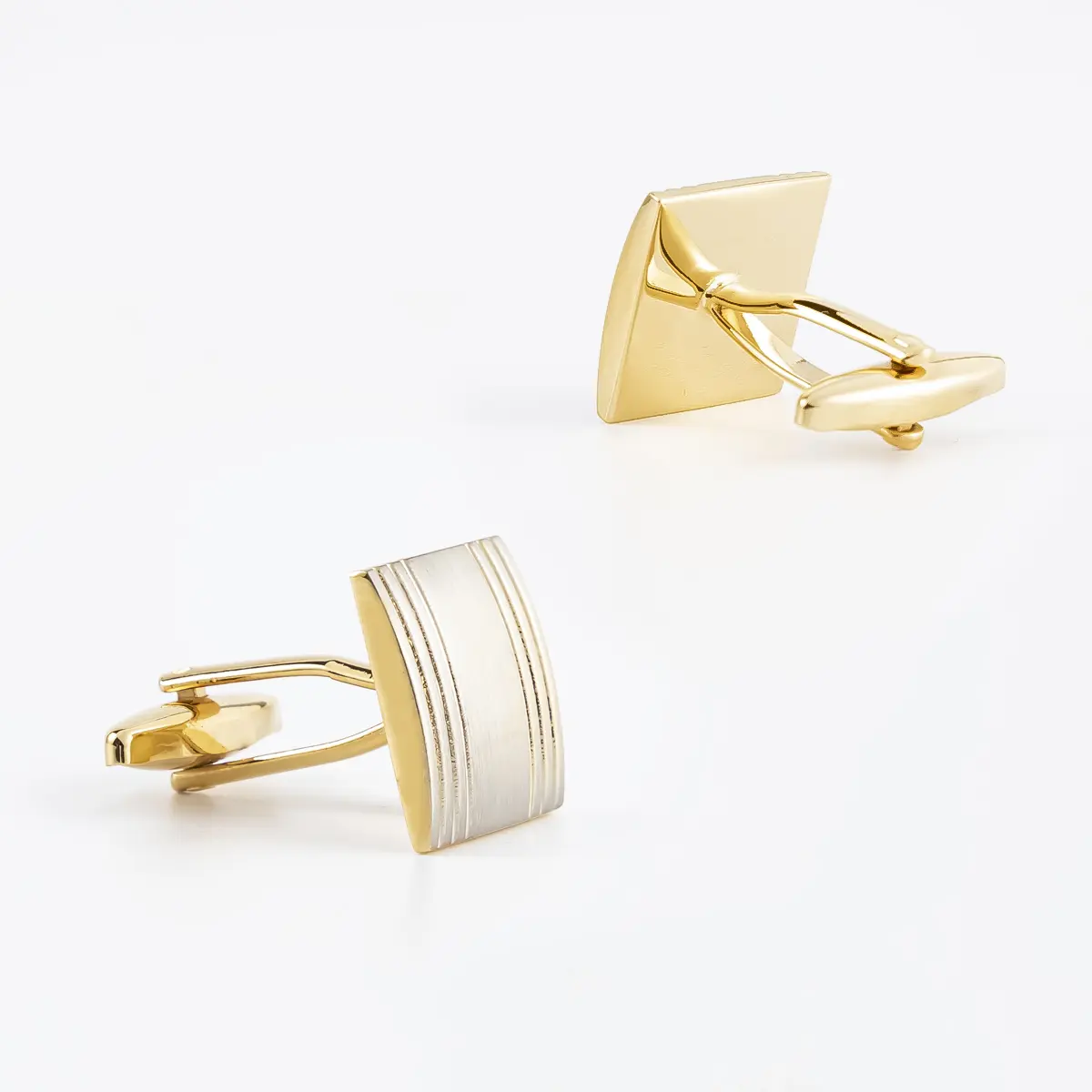 Wholesale Golden PCufflinks Simple Trendy Men's Suit Shirt Wedding Cuff Link Gifts CL0154-2G