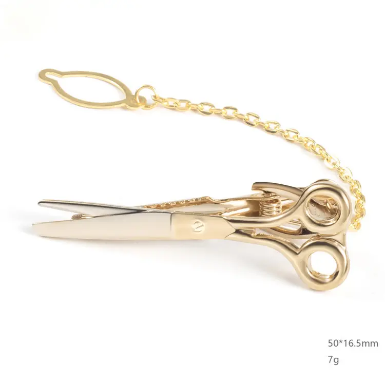 Custom China Factory Wholesale High Quality Golden Supplier Men Metal Scissor Chain Tie Bar Clips TL0004 Supplier, Companies