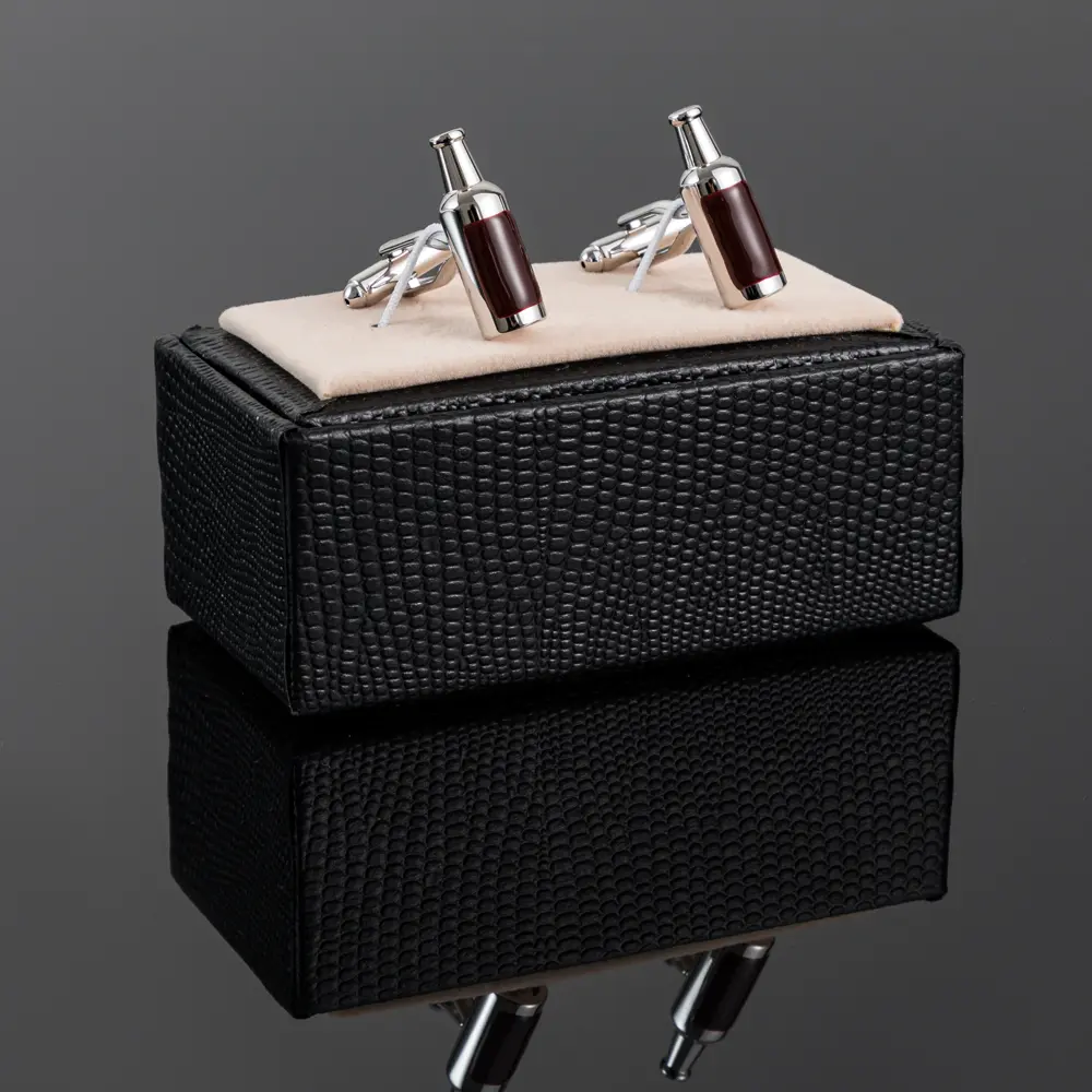 Custom JINJIE Wholesale High Quality Wine Glass Shape Metal Cuff Links French Shirt Buttons CC8467 Manufacturers, Factories