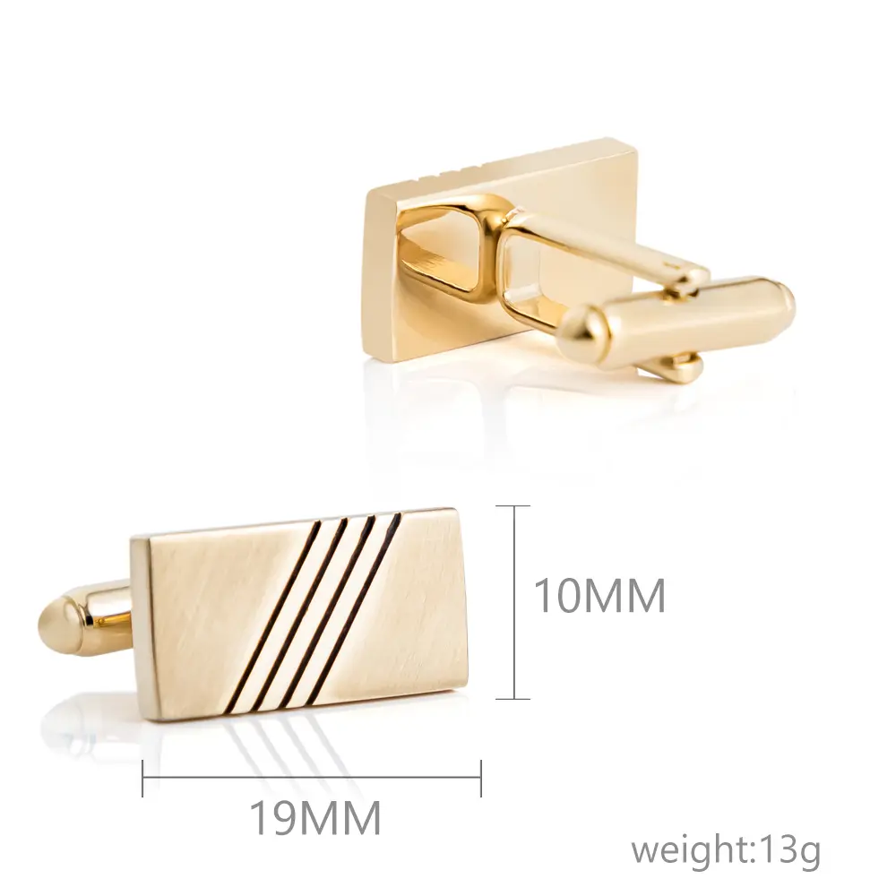 Wholesale Cufflink ManufacturerWholesale Rectangular Gold Plated Metal Cufflinks For Men Shirt CL-C430 Suppliers, Exporters