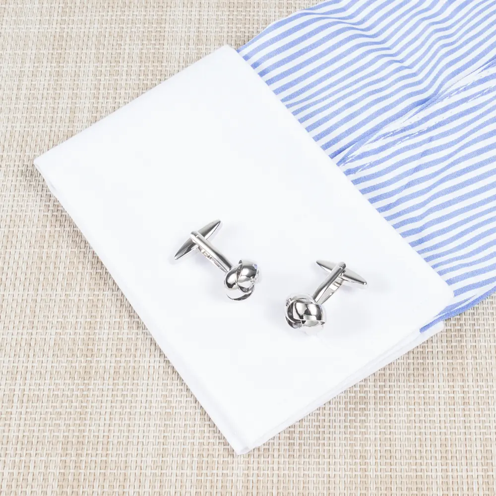 ODM Hot Sale Quality Cuff Link Men'S Accessories Fashion Silver Knot Button Cufflinks Supplier, Company