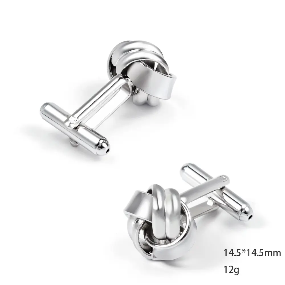 Wholesale Silk Knot Silver Color Men Cufflinks Wholesale Twist Elegance Cufflinks Manufacturer, Exporters