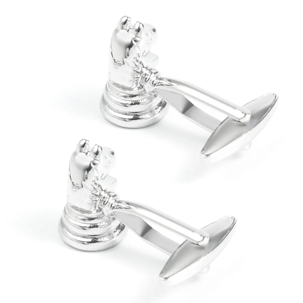 Wholesale JINJIE Fashion Novelty Copper Silver Color Plated  Knight Chess Cufflinks Men Business Gifts CL0018 Factory, Factories