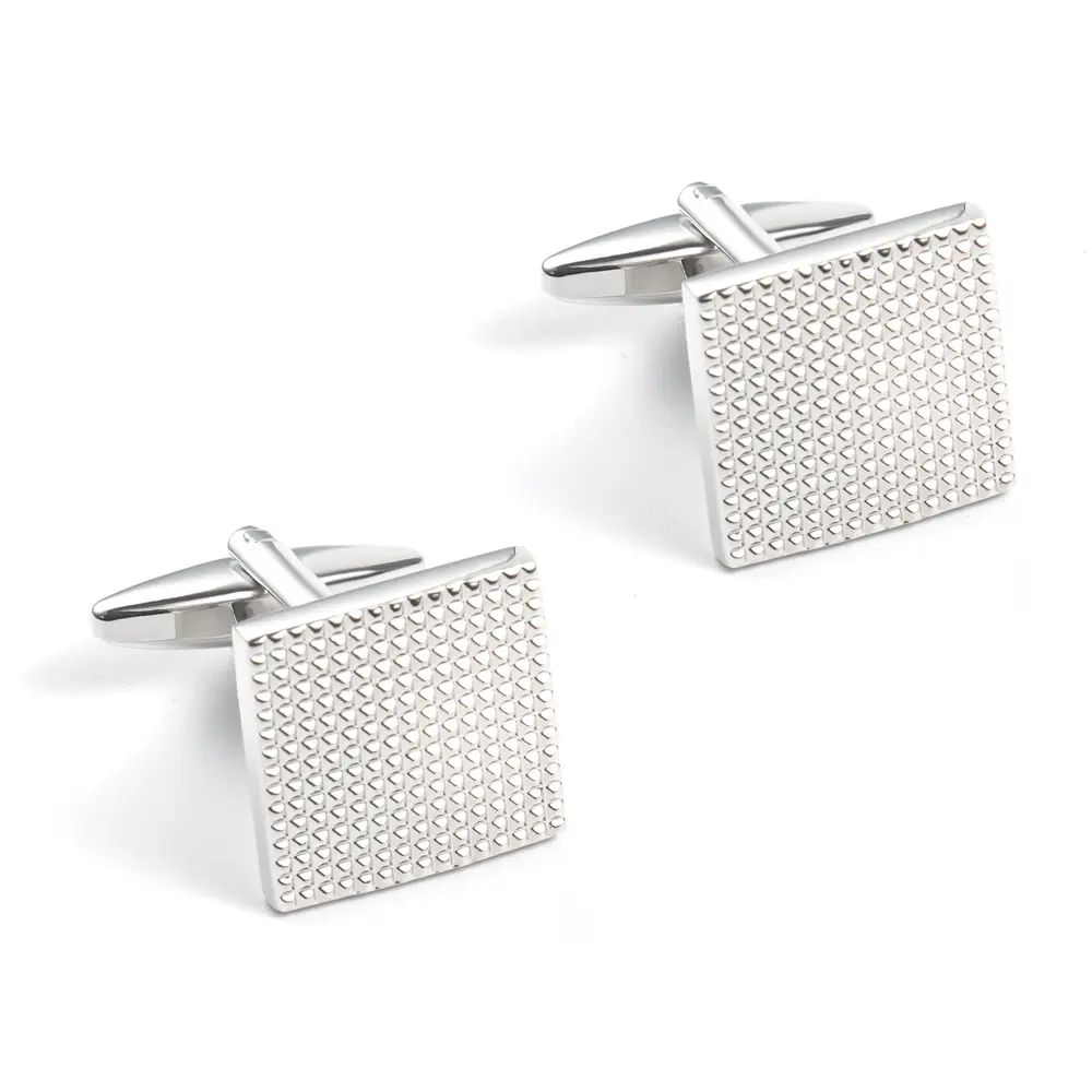 Wholesale Latest Design Retro Silver Square Dot Brass Material Men Cufflinks For Shirts CL0190-S Supplier, Suppliers