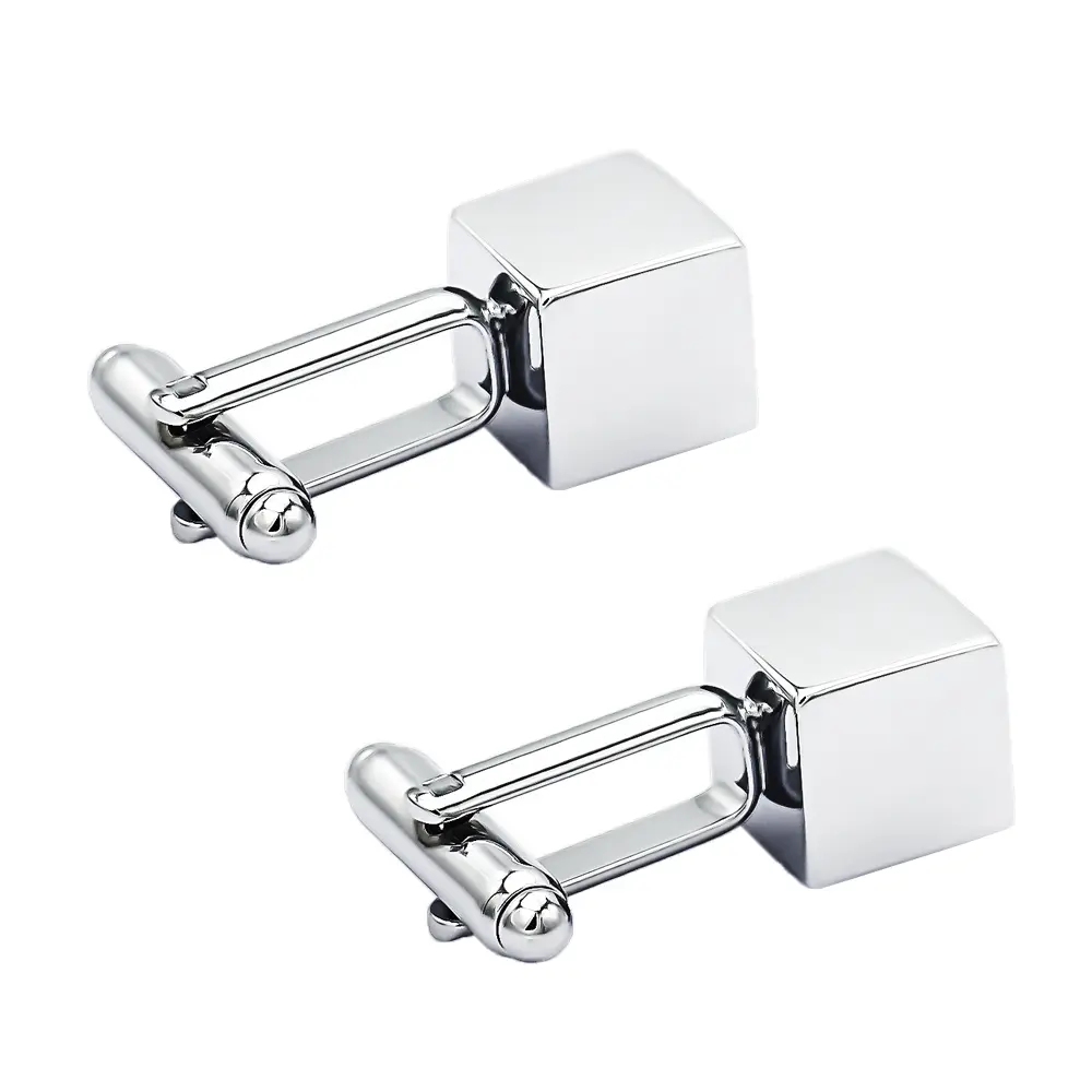 ODM Factory Stock Metal Silver Cube Cufflinks French Cuff link Mens Shirt Jewelry Gift CL-C152 Manufacturer, Supplier