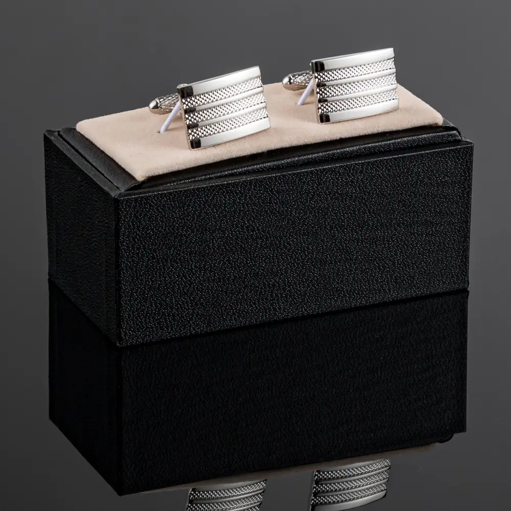 Wholesale Silver Craved Strips Cufflinks Custom Men's Suit Shirt Wedding Tuxedo Gift Fashion Accessory CL0011