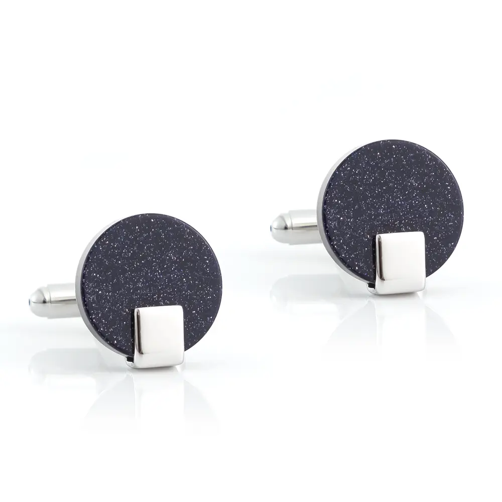 Custom Hot Selling Round Galaxy Stone High Quality Wedding Shirt Jewel Cufflinks MenGifts Manufacturers, Company