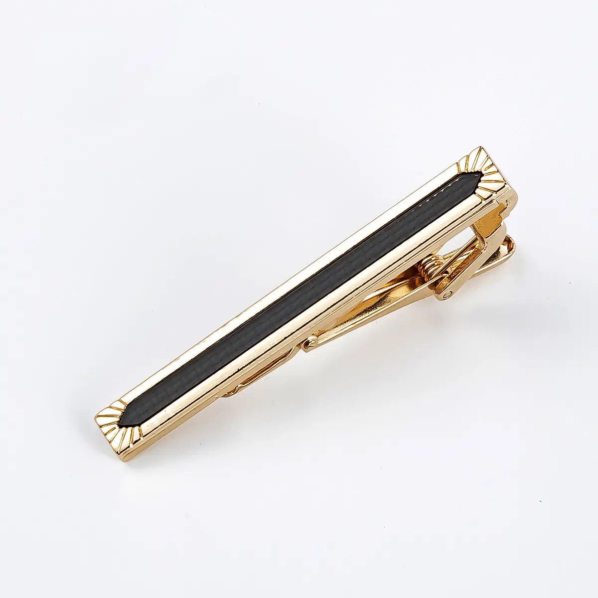 Wholesale JINJIE Factory New Design Fashion Wedding Groom Business Gold Plated Black Enamel Tie Clips TA9001 Suppliers, Company