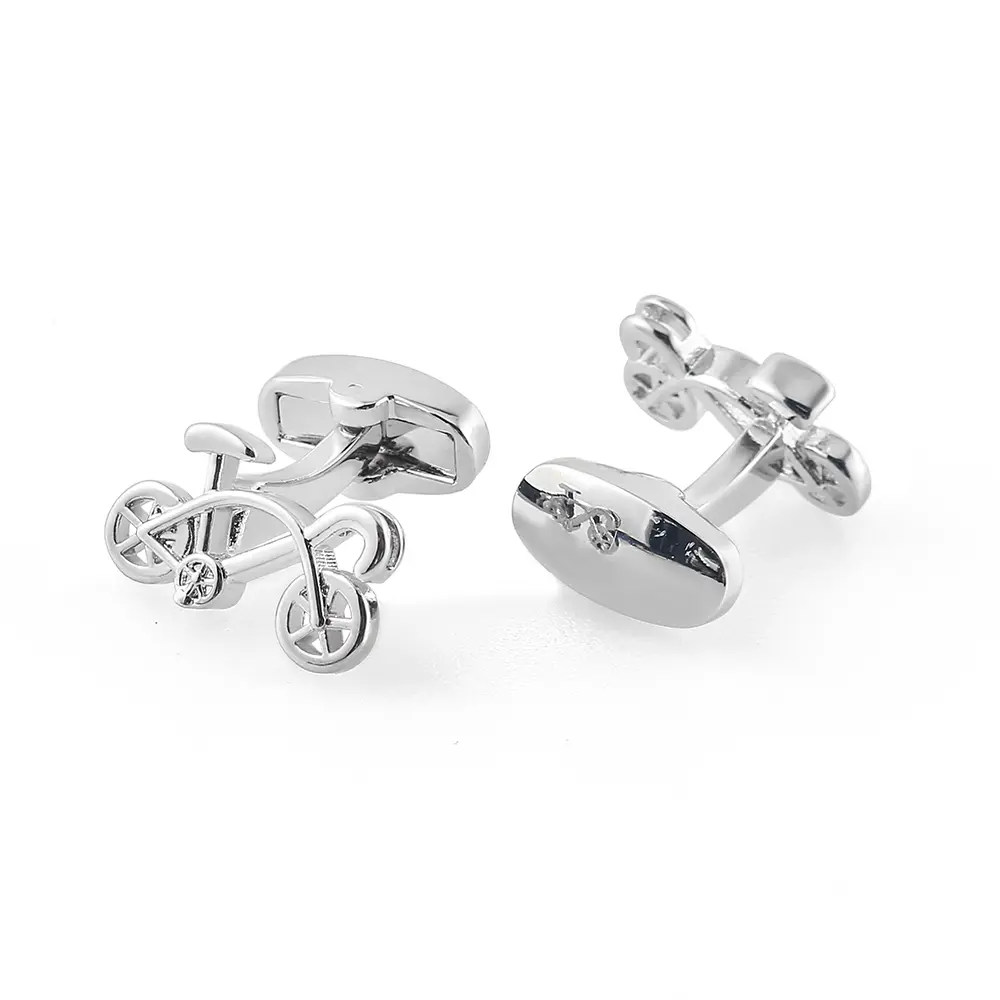 Wholesale Hot Selling Fashion Brass Vintage Novelty Sliver Plated Bike Bicycle Cuff links For Men Suit Shirt CLW0079 Supplier, Companies