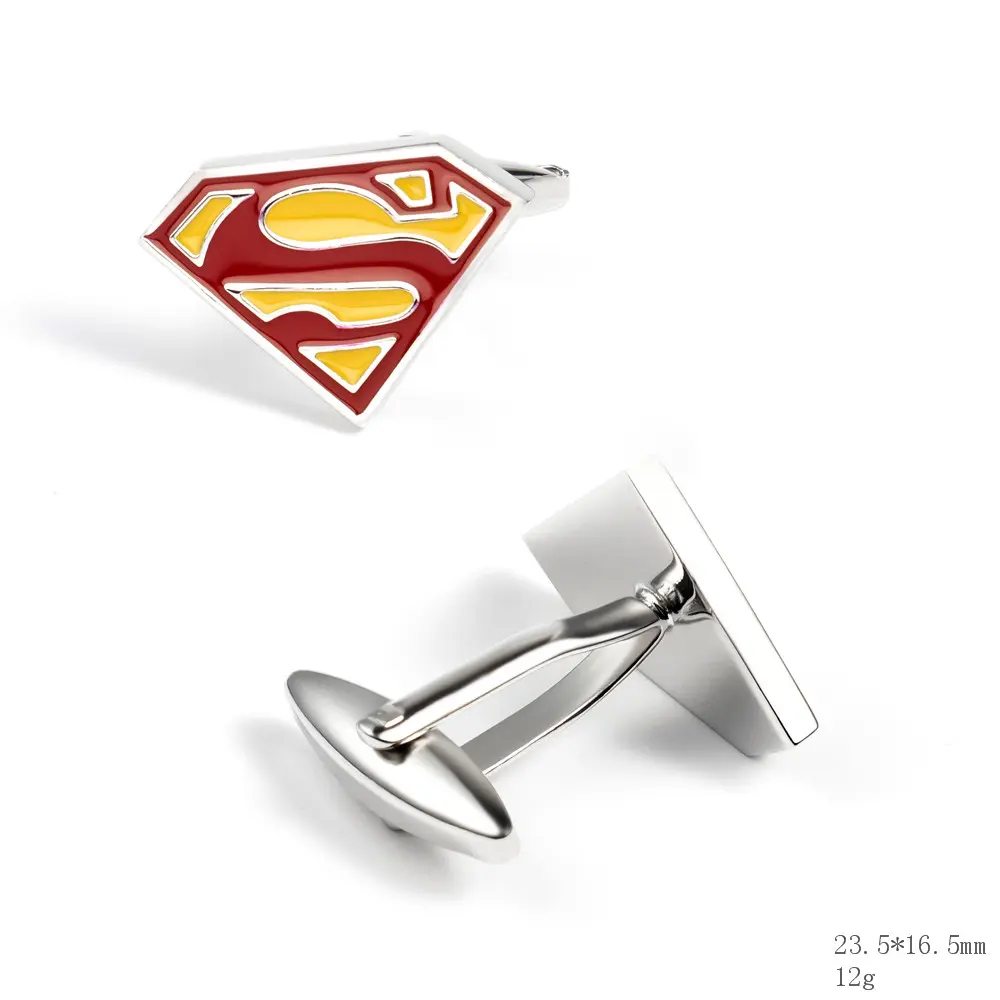 Custom Cufflink Manufacturer Wholesale Novelty Superman Hero Enamel Cufflinks CC0026 Exporters, Companies