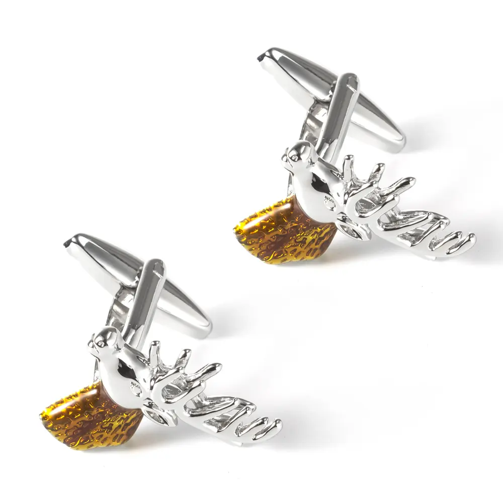 Custom Novelty Animal Lucky Deer Head Cufflinks for Men Wholesale Low Price CC0017 Supplier, Exporters