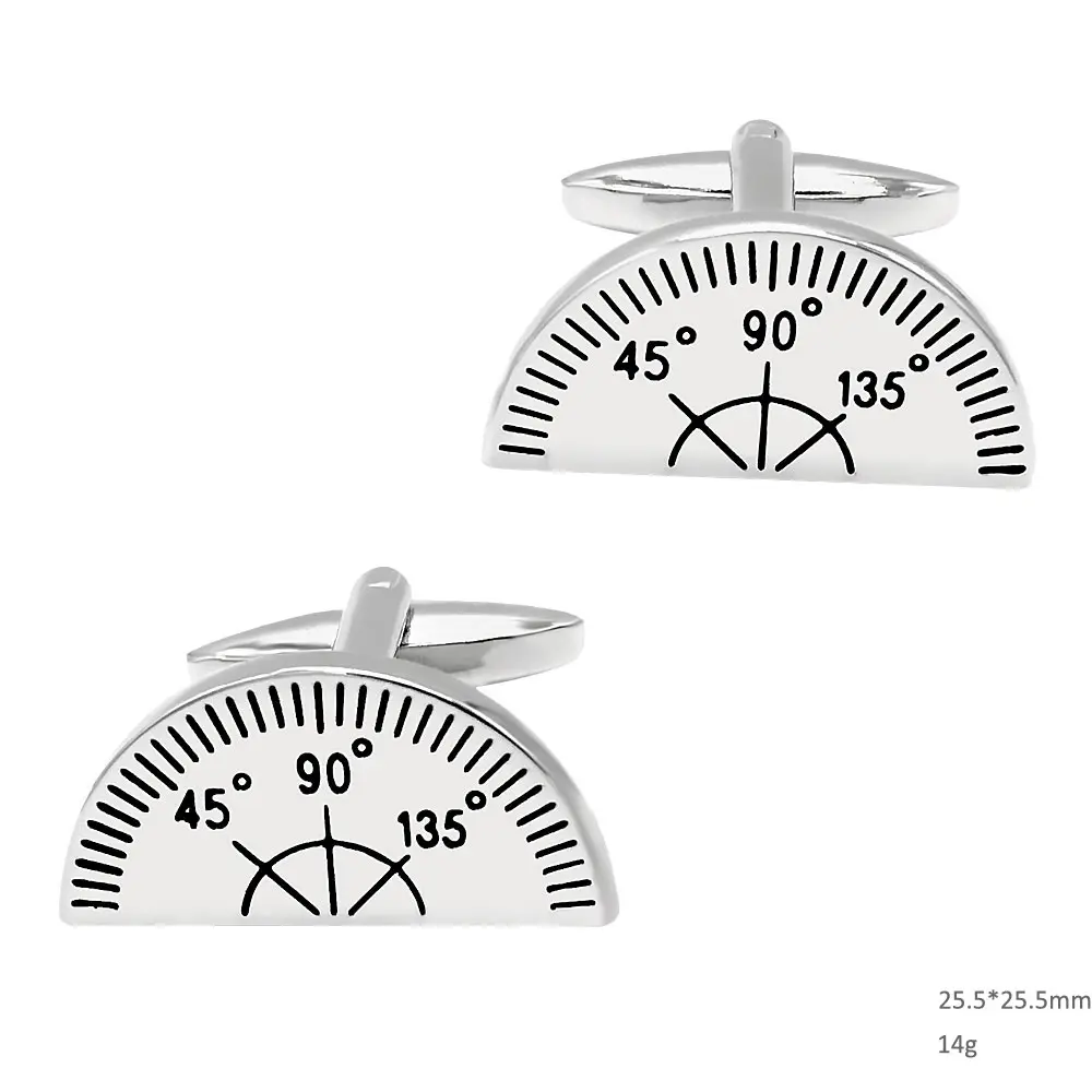 Wholesale Unique Design Metal Plating Silver Sector Protractor Shape Cufflinks for Teacher Gifts Exporter, Company