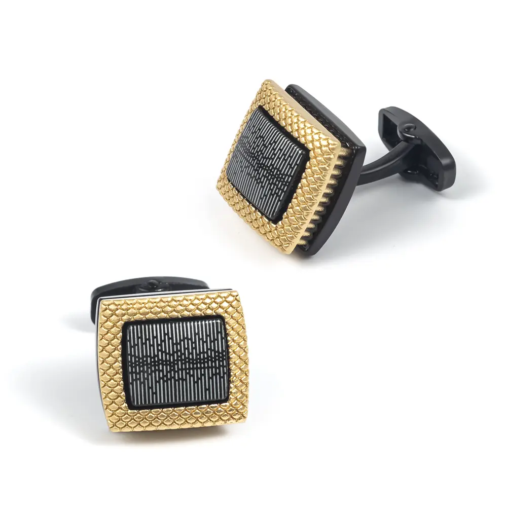 OEM Classical Black and Golden Music Magic Cube Design Alloy Cuff Link for Men Shirt Manufacturer, Suppliers