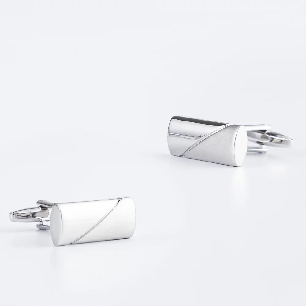 OEM Simple Fashion Sliver Rectangular Metal Mens Cufflinks Wholesale CL0079-2 Manufacturer, Company