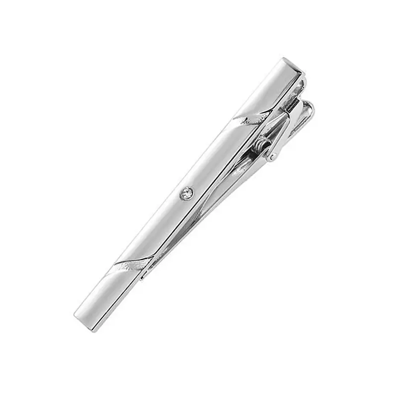 Wholesale JINJIE Wholesale Silver Plated Engraved Fashion Men Wedding Tie Clips Clamp Pins TS0026 Factory, Factories